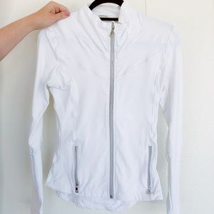 Zingara white zip up athletic jacket